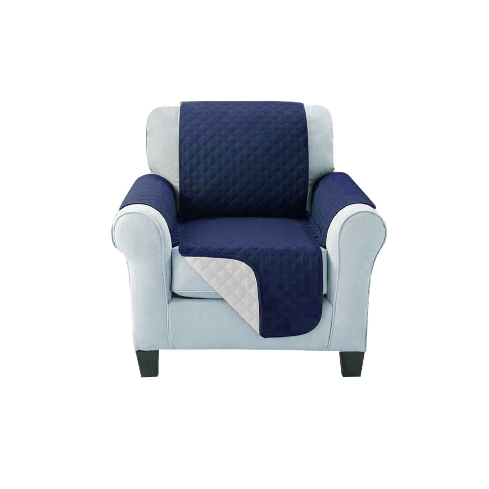 Artiss Sofa Cover Quilted Couch Covers Protector Slipcovers 1 Seater Navy