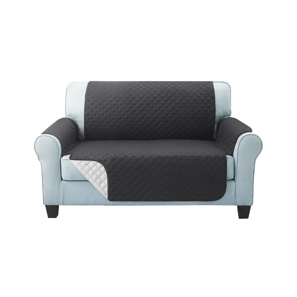 Artiss Sofa Cover Quilted Couch Covers Protector Slipcovers 2 Seater Dark Grey