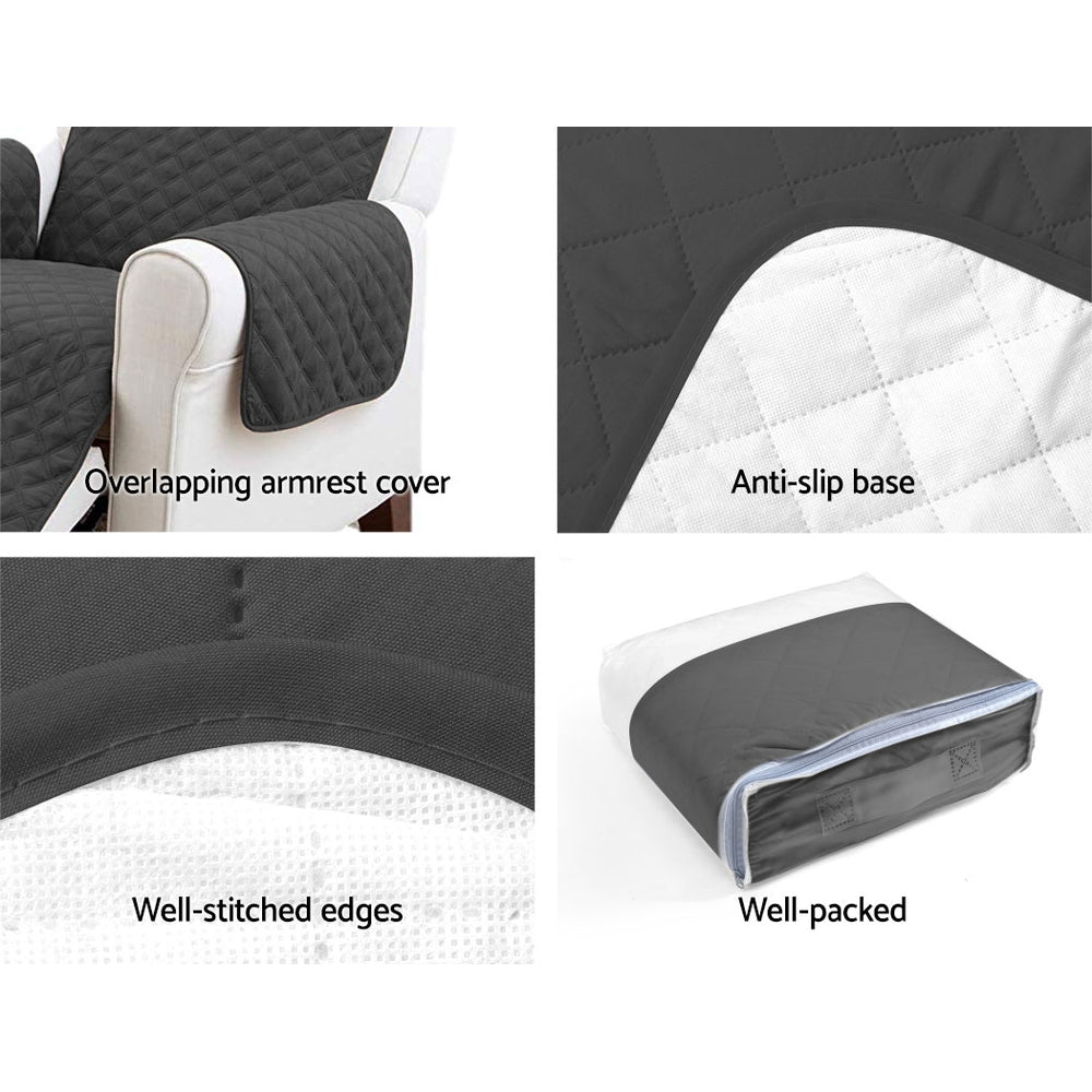 Artiss Sofa Cover Quilted Couch Covers Protector Slipcovers 2 Seater Dark Grey