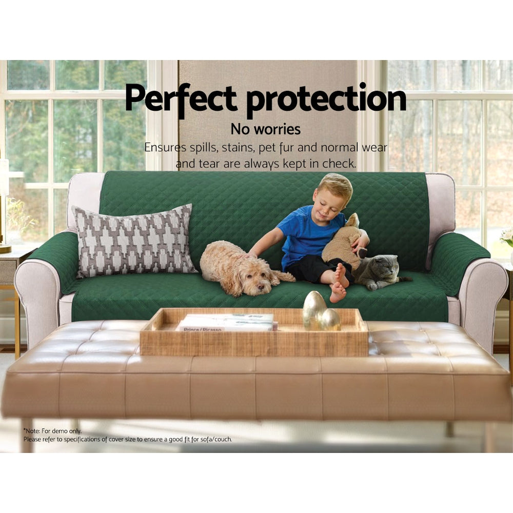 Artiss Sofa Cover Quilted Couch Covers Protector Slipcovers 2 Seater Green