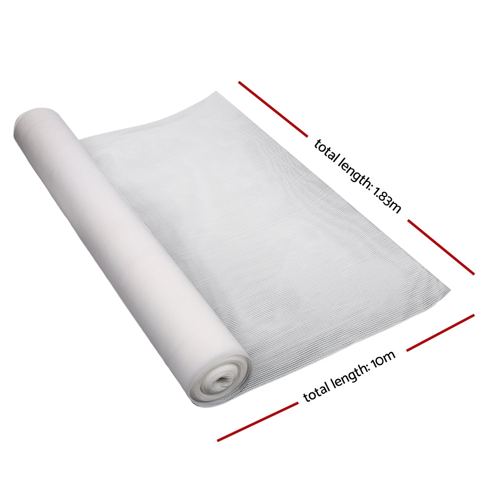 Instahut 1.83x10m 50% UV Shade Cloth Shadecloth Sail Garden Mesh Roll Outdoor White