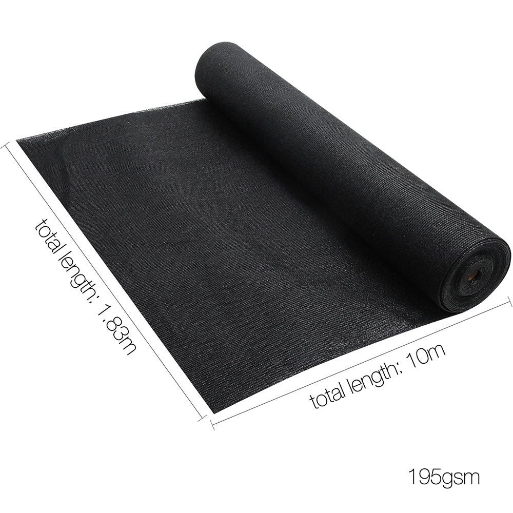 Instahut 1.83 x 10m Shade Sail Cloth - Black