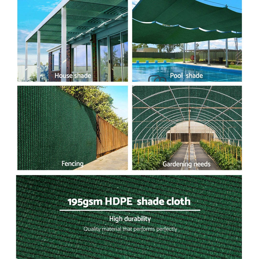 Instahut 90% Sun Shade Cloth Shadecloth Sail Roll Mesh 1.83x10m 195gsm Green