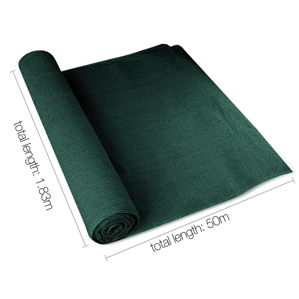 Instahut Sun Shade Cloth Shadecloth Sail Roll Mesh Outdoor 50% UV 1.83x50m Green