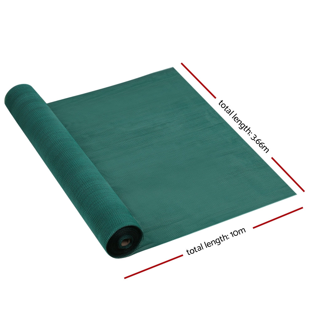 Instahut 3.66x10m 50% UV Shade Cloth Shadecloth Sail Garden Mesh Roll Outdoor Green