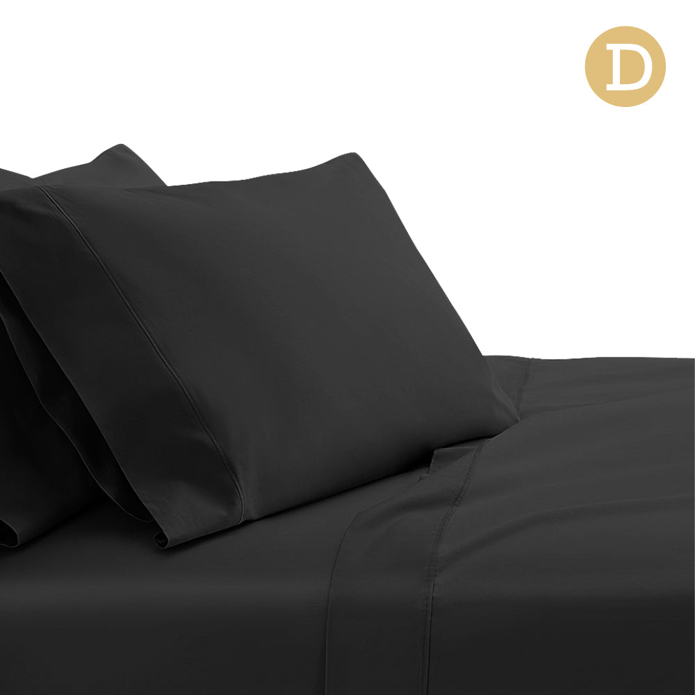Giselle Bedding Double Size 1000TC Bedsheet Set - Black