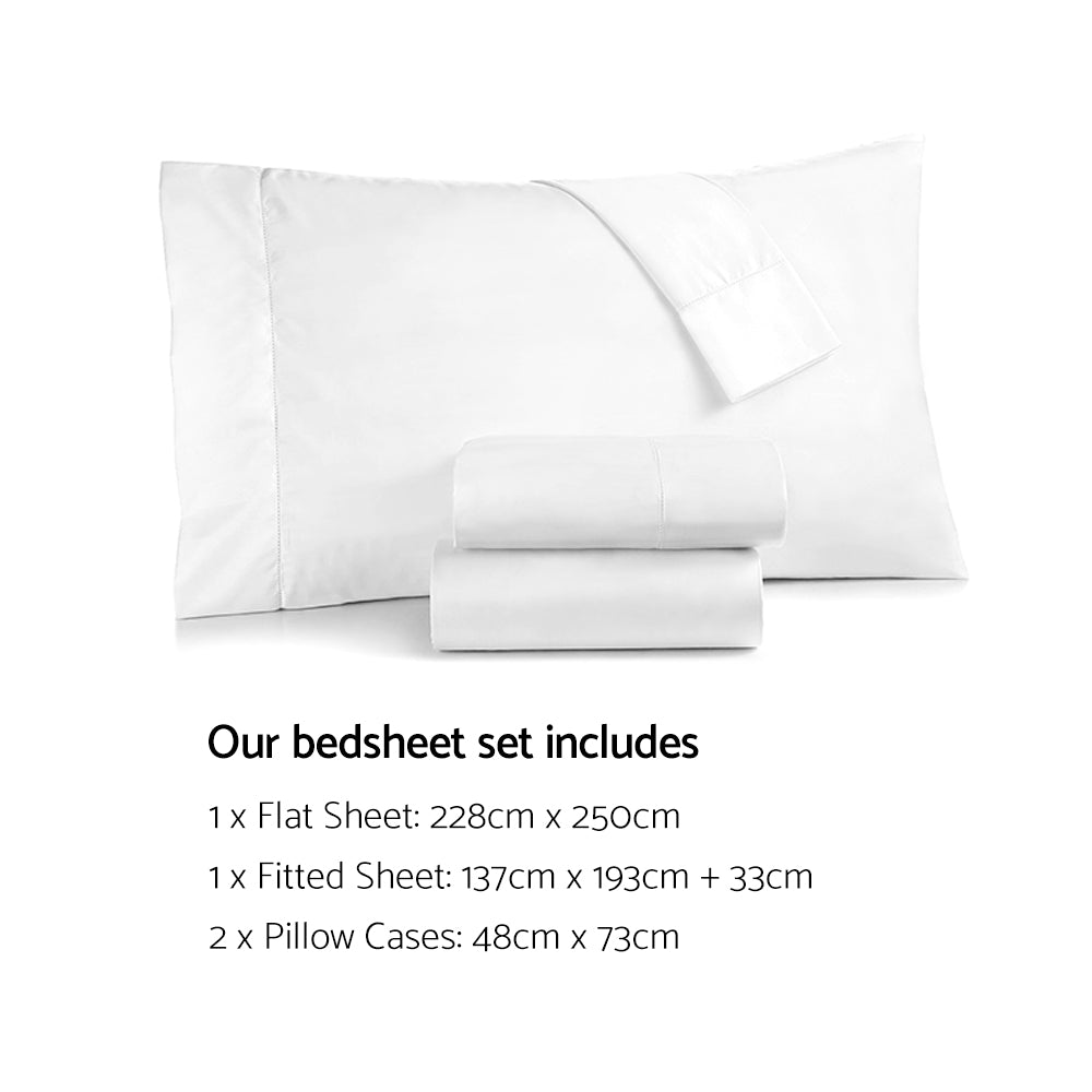 Giselle Bedding Double Size 1000TC Bedsheet Set - White