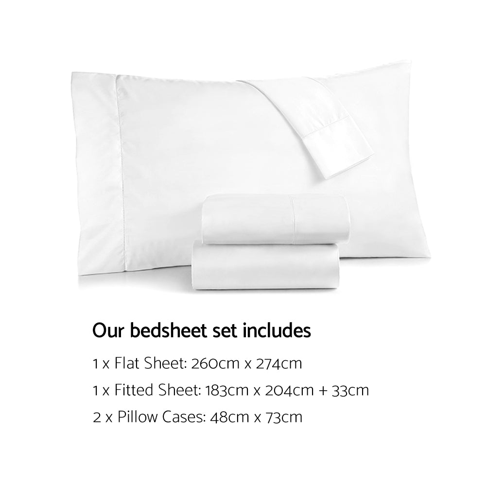 Giselle Bedding King Size 1000TC Bedsheet Set - White