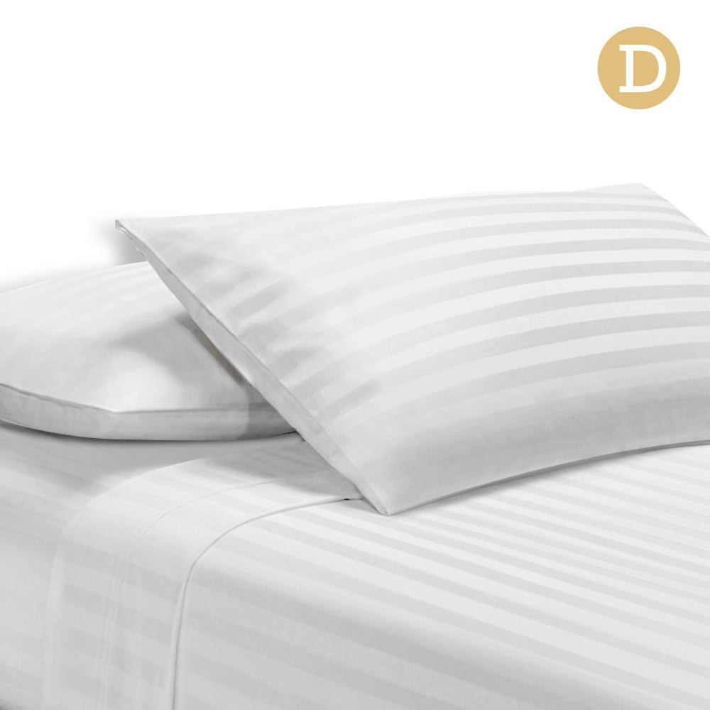 Giselle Bedding Double Size 4 Piece Bedsheet Set - White