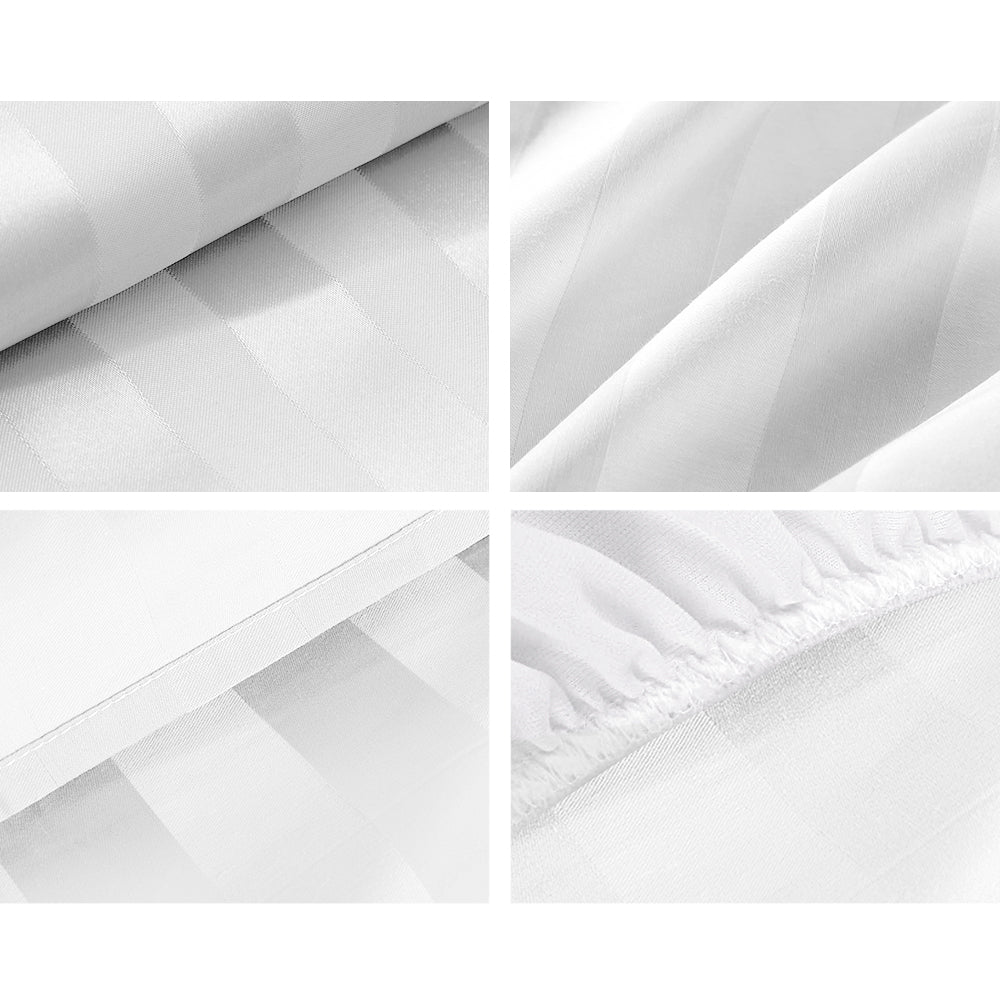 Giselle Bedding Double Size 4 Piece Bedsheet Set - White