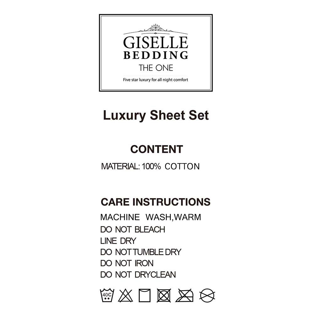 Giselle Bedding Double Size 4 Piece Bedsheet Set - White