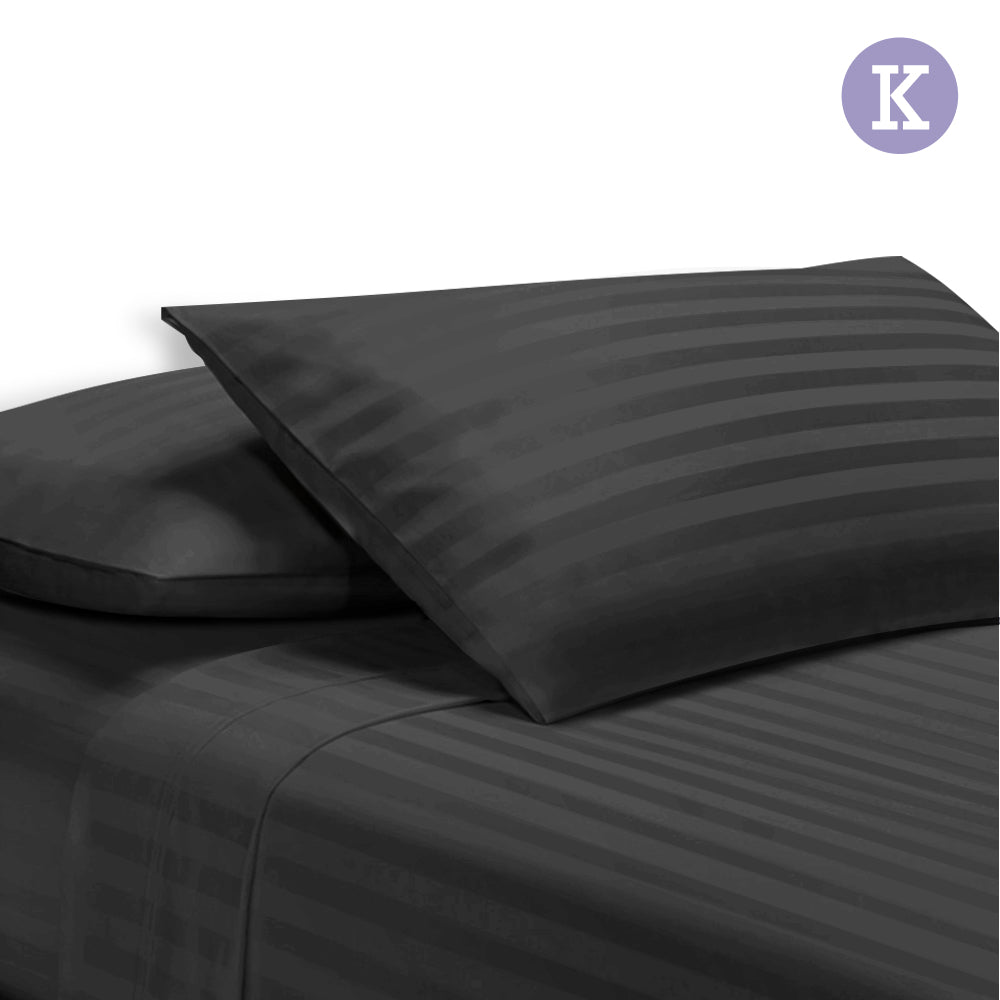 Giselle Bedding King Size 4 Piece Bedsheet Set - Black