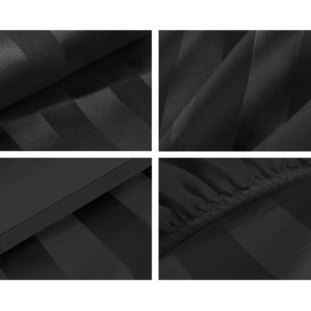 Giselle Bedding King Size 4 Piece Bedsheet Set - Black