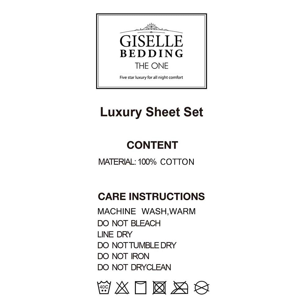 Giselle Bedding King Size 4 Piece Bedsheet Set - Black