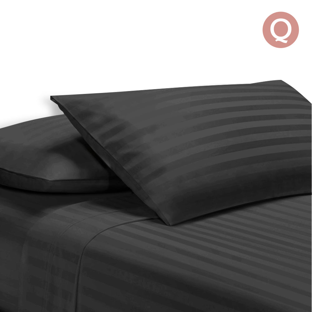 Giselle Bedding Queen Size 4 Piece Bedsheet Set - Black