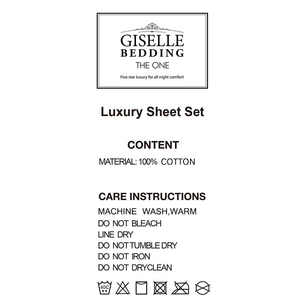Giselle Bedding Queen Size 4 Piece Bedsheet Set - Grey