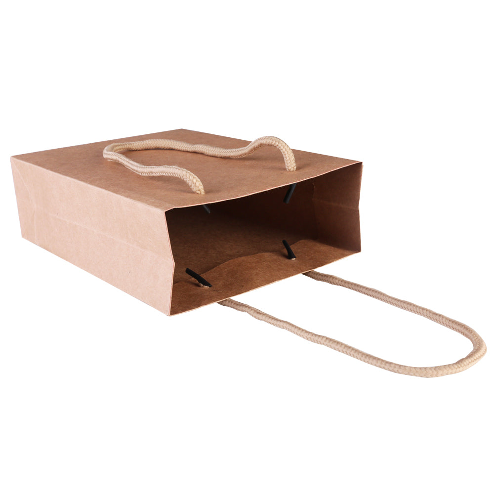 100pcs Kraft Paper Carry Bags Shopping Gift Bag Bulk Brown 150 x 200 x 60mm