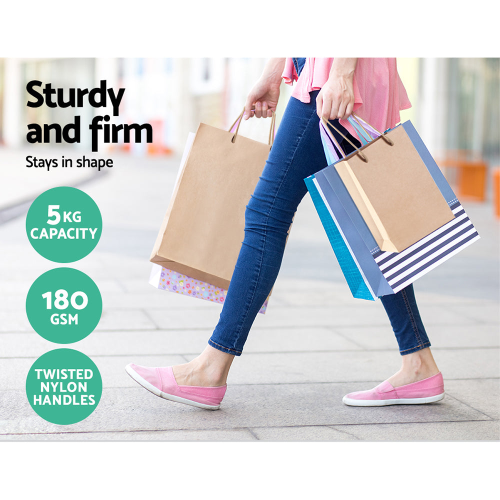 100pcs Kraft Paper Carry Bags Shopping Gift Bag Bulk Brown 150 x 200 x 60mm