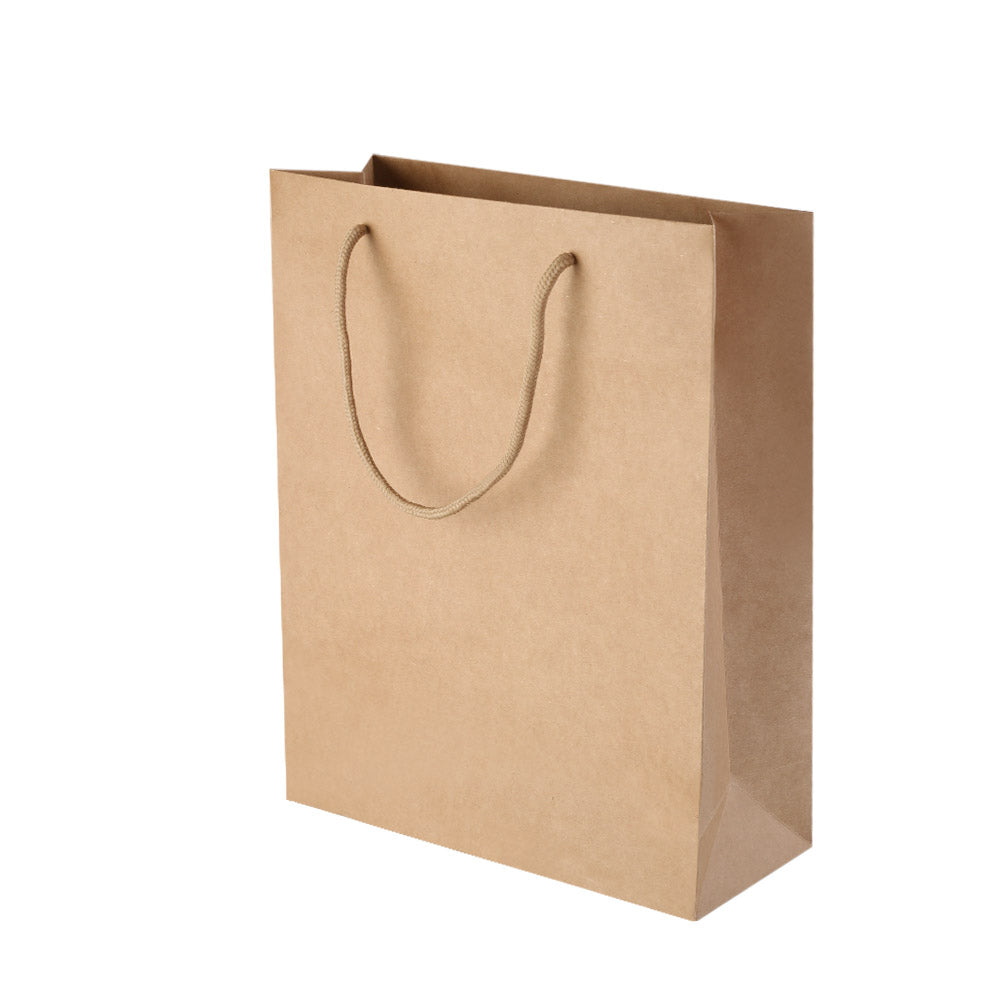 50pcs Kraft Paper Carry Bags Shopping Gift Bag Bulk Brown 280 x 330 x 100mm
