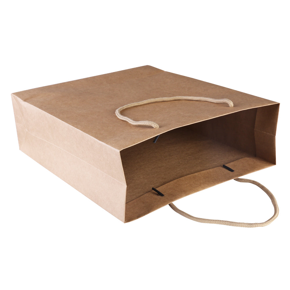 50pcs Kraft Paper Carry Bags Shopping Gift Bag Bulk Brown 280 x 330 x 100mm