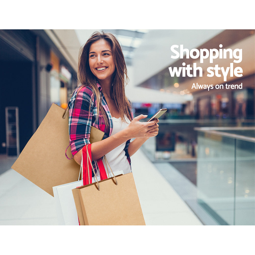 50pcs Kraft Paper Carry Bags Shopping Gift Bag Bulk Brown 280 x 330 x 100mm