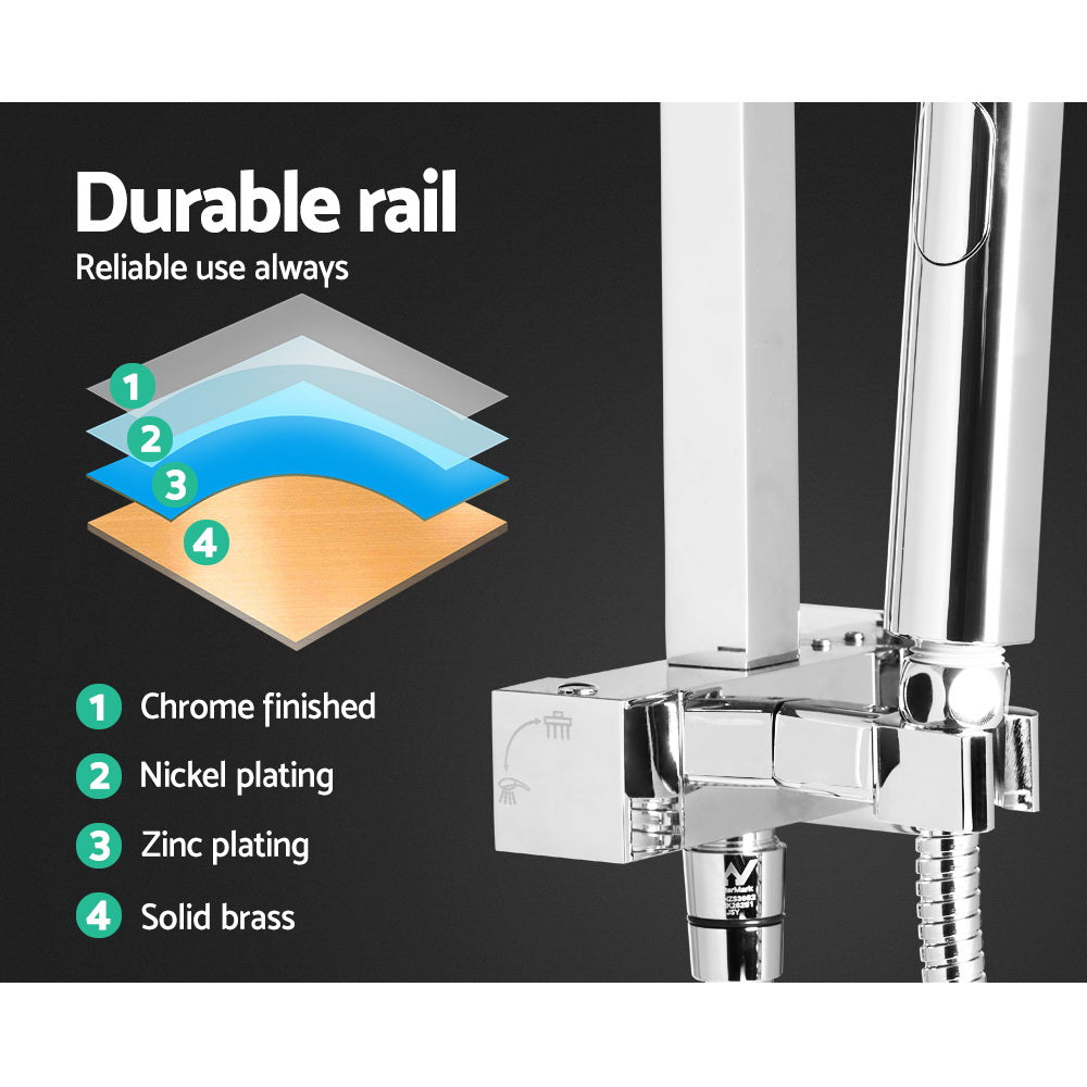 Cefito WELS 8'' Rain Shower Head Set Square Handheld High Pressure Wall Chrome