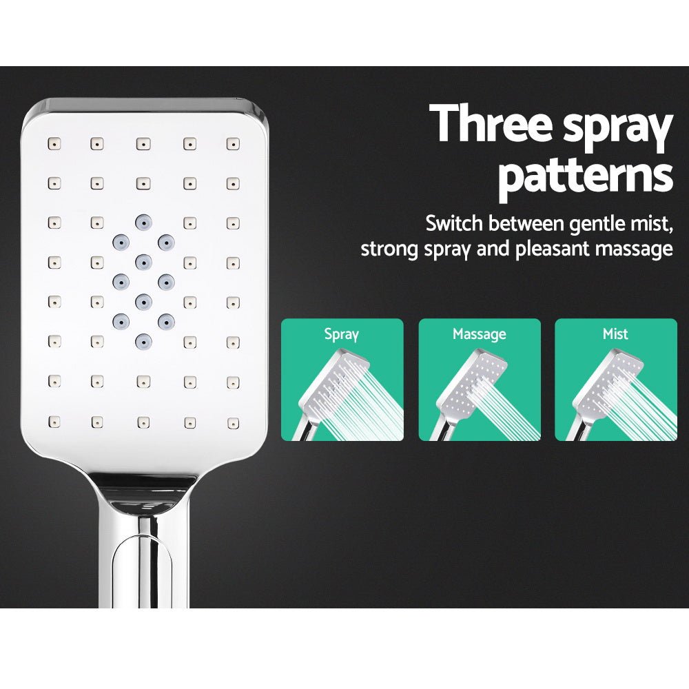 Cefito WELS 8'' Rain Shower Head Set Square Handheld High Pressure Wall Chrome