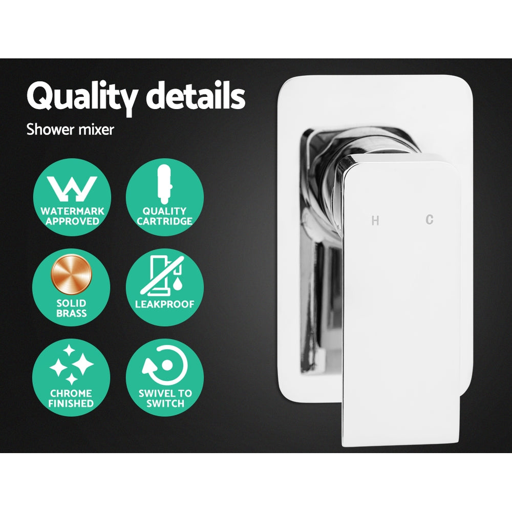 Cefito WELS 8'' Rain Shower Head Mixer Square Handheld High Pressure Wall Chrome