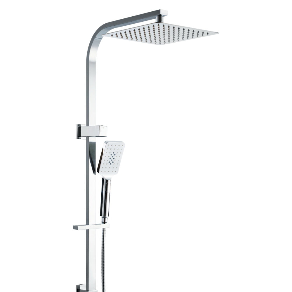 WELS 10" Rain Shower Head Set Square Dual Heads Faucet High Pressure Hand Held