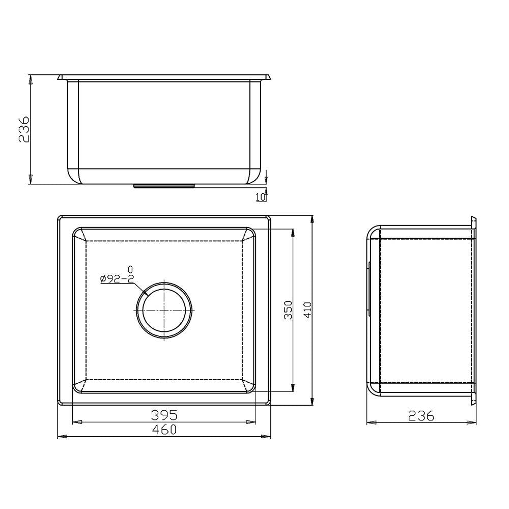 Cefito Stone Kitchen Sink 460X410MM Granite Under/Topmount Basin Bowl Laundry White