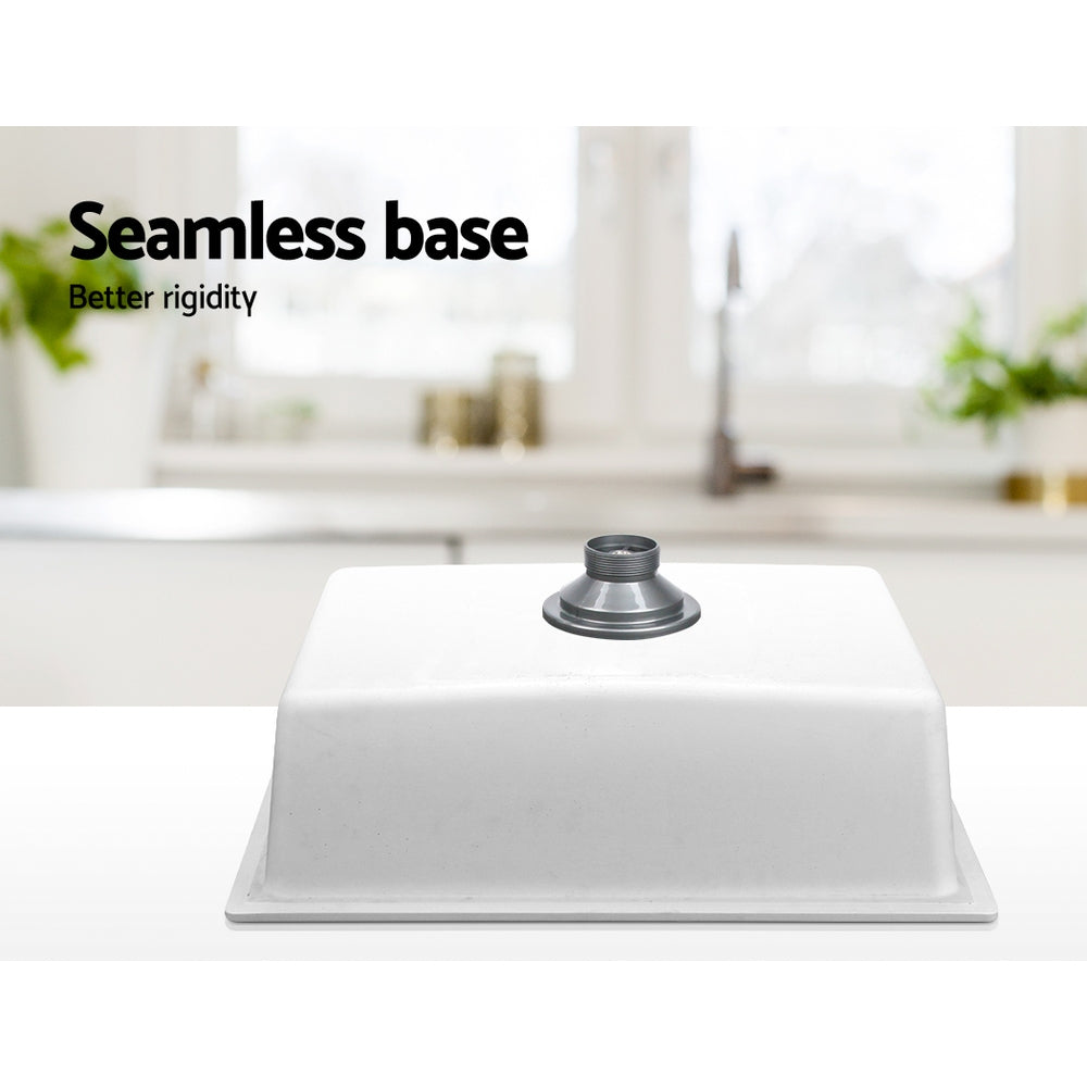 Cefito Stone Kitchen Sink 460X410MM Granite Under/Topmount Basin Bowl Laundry White