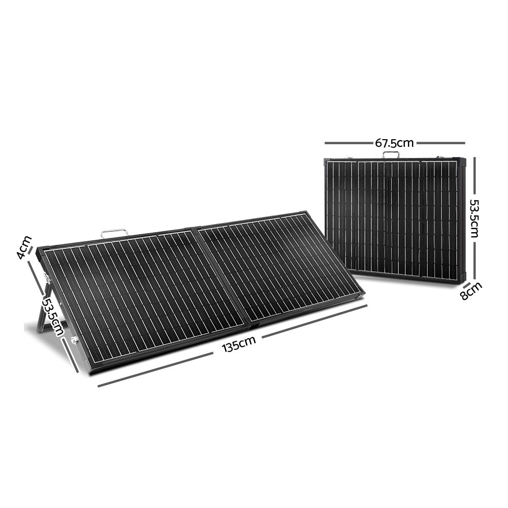 Solraiser 200W Folding Solar Panel Kit Regulator Black