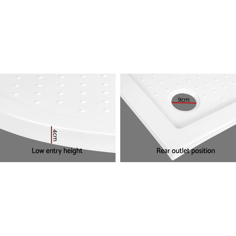 Cefito Shower Base Over Tray Acrylic ABS Curved 800x800mm White
