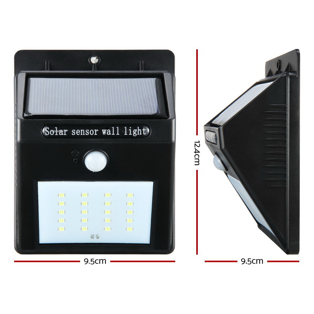 4X 20 LED Solar Powered Wall Motion Sensor Light Outdoor Garden Security Lamp