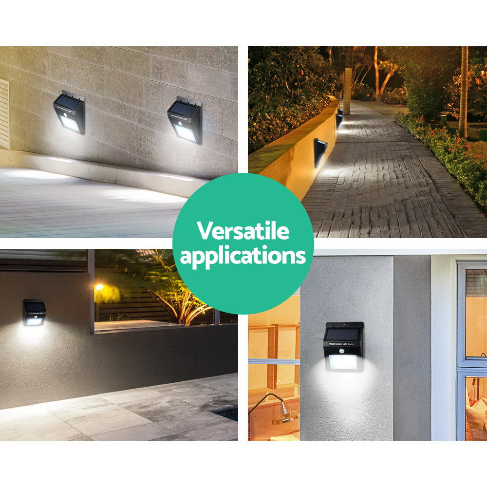 4X 20 LED Solar Powered Wall Motion Sensor Light Outdoor Garden Security Lamp