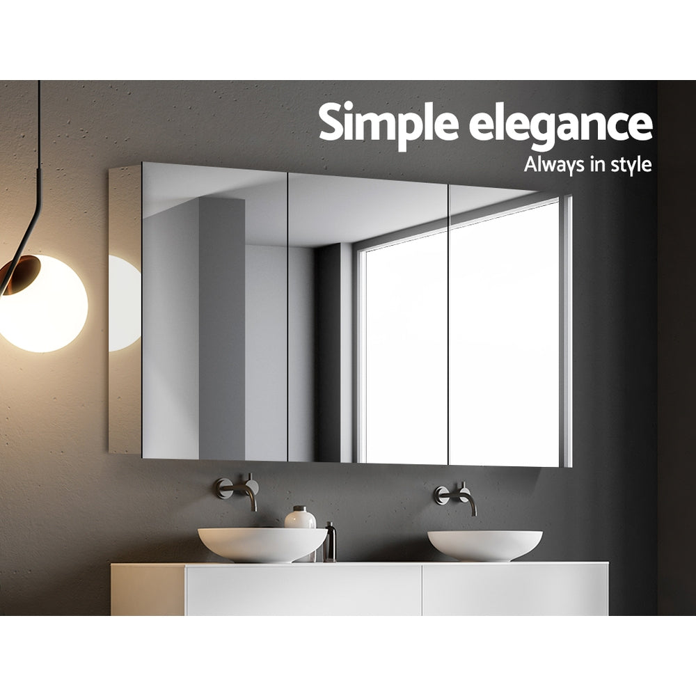 Cefito Stainless Steel Bathroom Mirror Cabinet Vanity Shaving Medicine Storage 900x720mm Silver