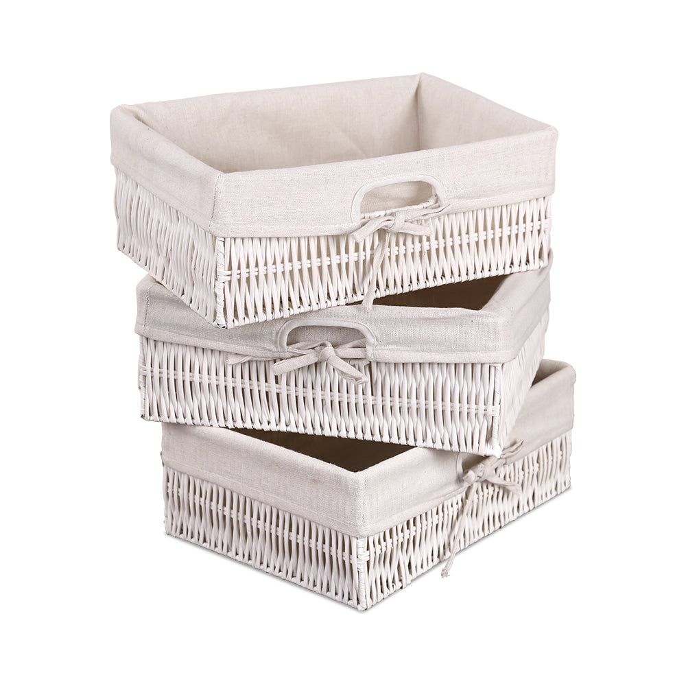 Artiss 3 Basket Storage Drawers - White