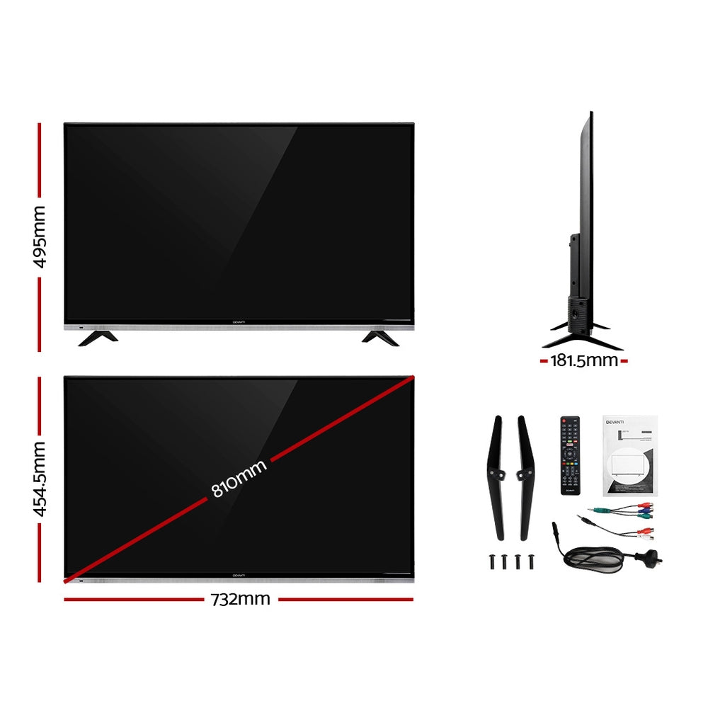 NEW DEVANTI 32" Inch Smart LED TV HD LCD Slim Thin Screen Netflix Black 16:9