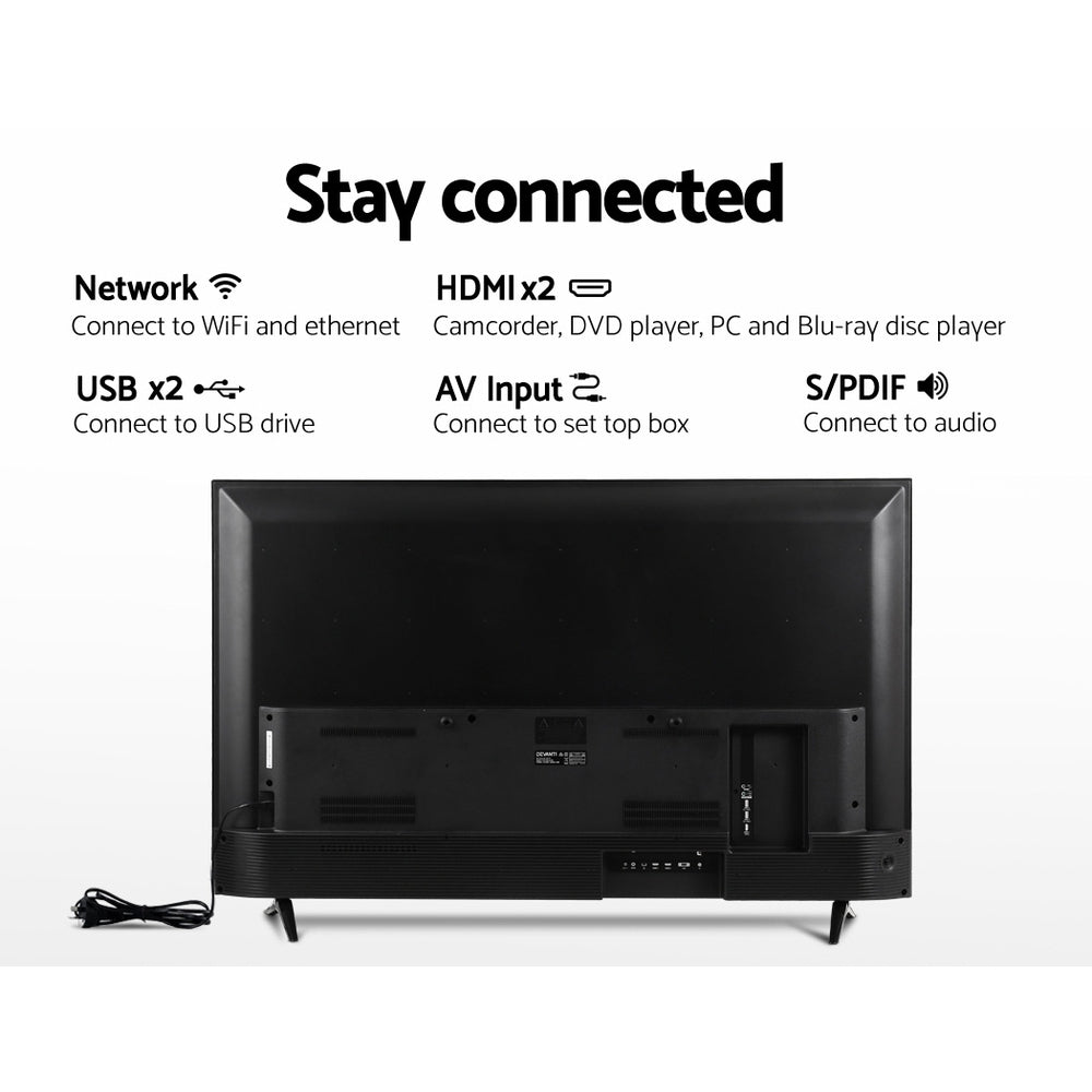 NEW DEVANTI 32" Inch Smart LED TV HD LCD Slim Thin Screen Netflix Black 16:9