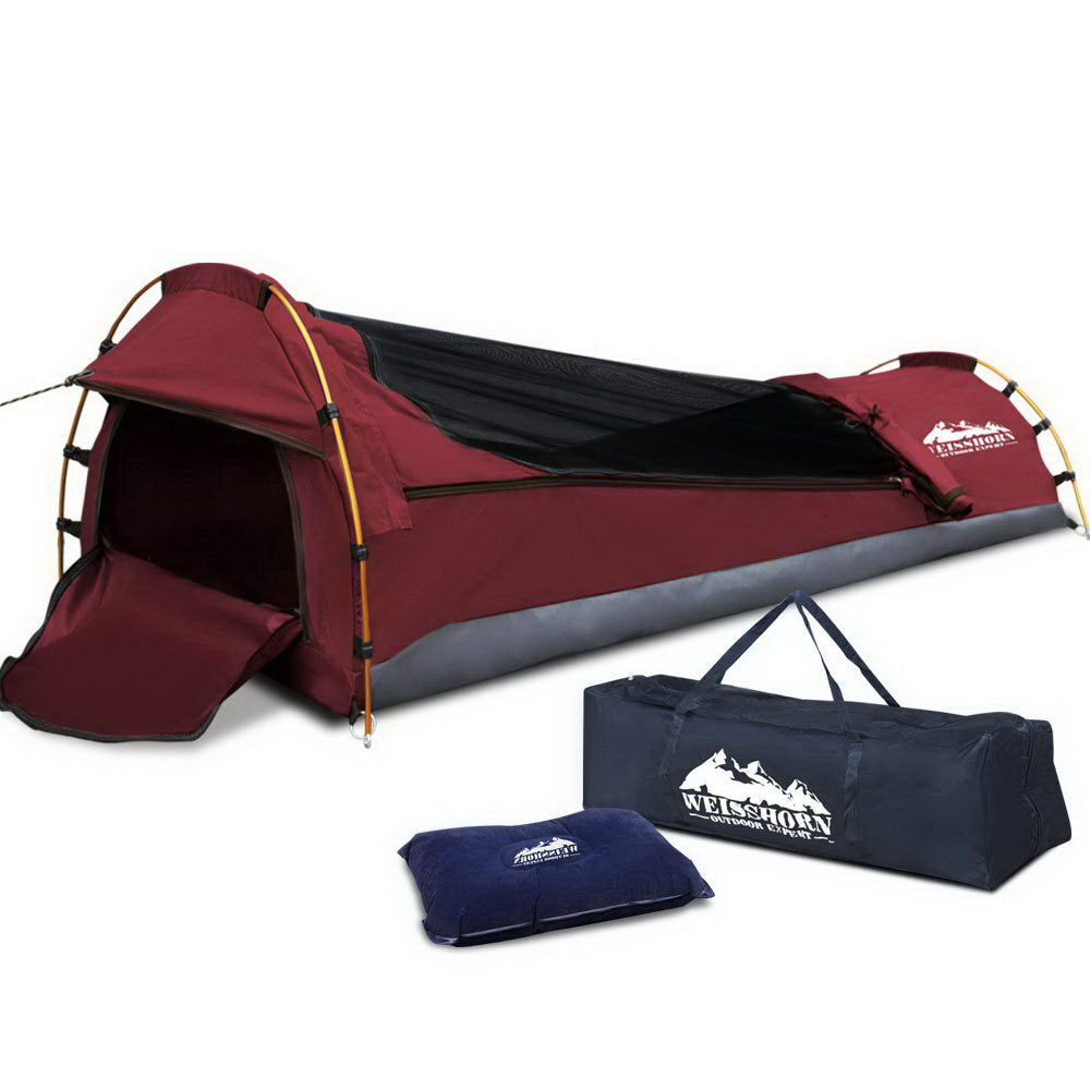 Weisshorn Biker Swag Camping Single Swags Tent Biking Deluxe Rip Stop Canvas with Carry Bag