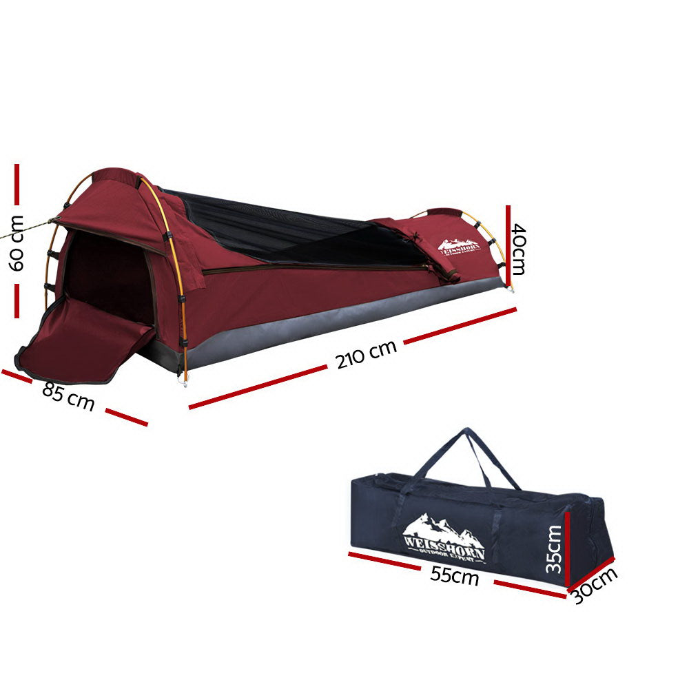Weisshorn Biker Swag Camping Tent Single Canvas Swags Biking Hiking Beach