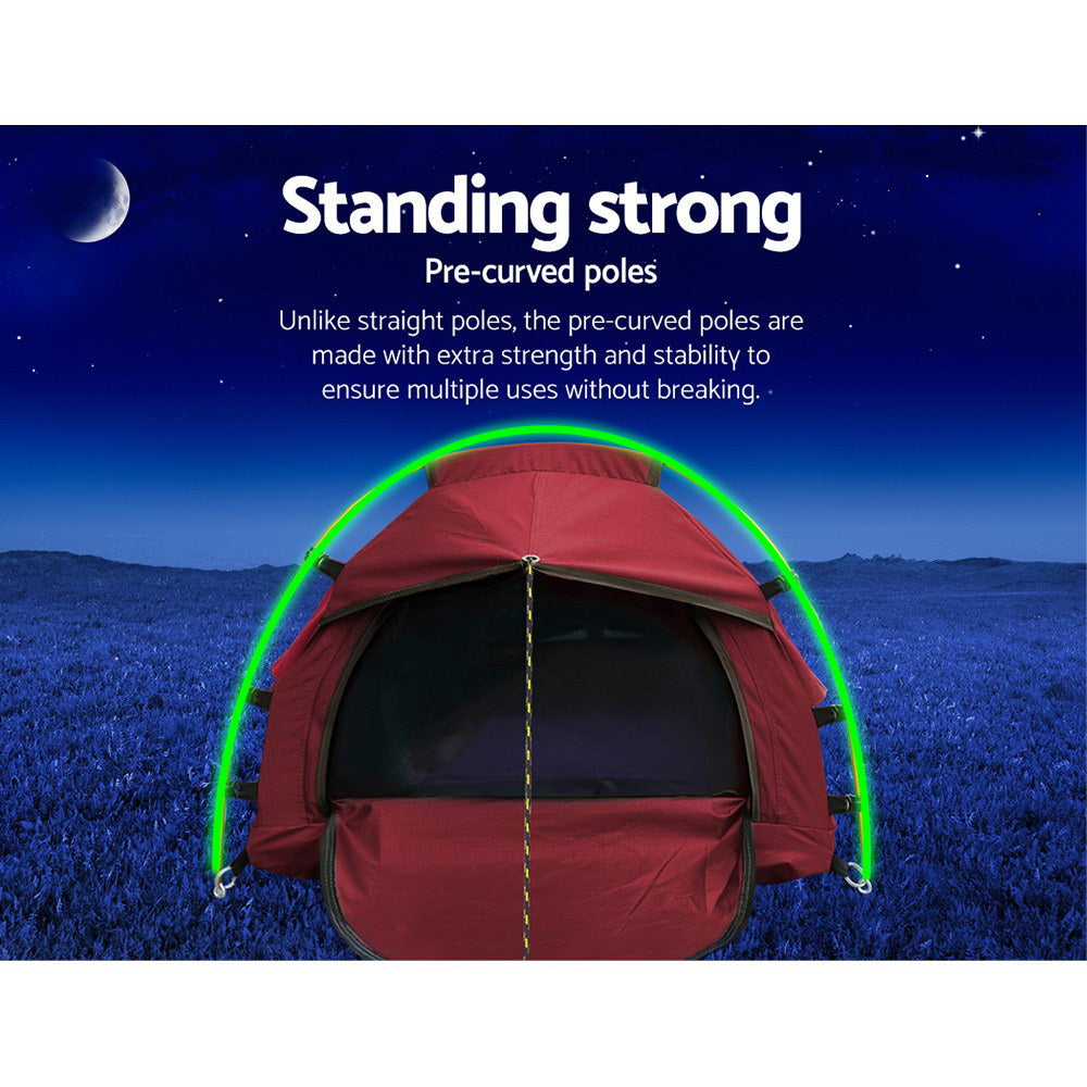 Weisshorn Biker Swag Camping Tent Single Canvas Swags Biking Hiking Beach
