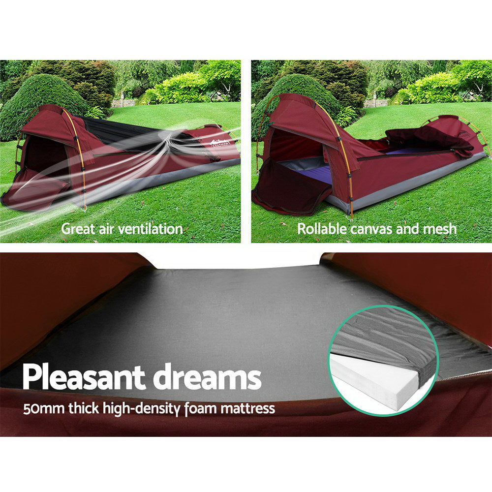 Weisshorn Biker Swag Camping Tent Single Canvas Swags Biking Hiking Beach