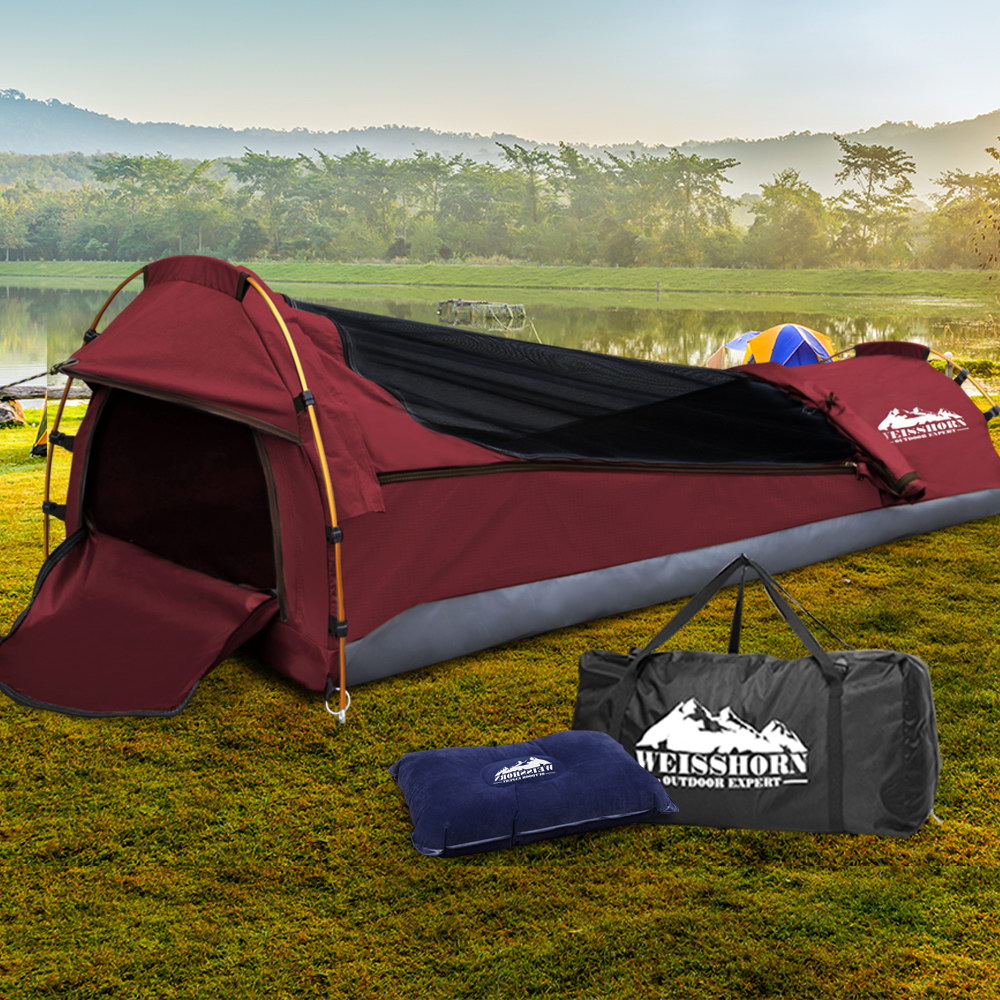 Weisshorn Biker Swag Camping Tent Single Canvas Swags Biking Hiking Beach