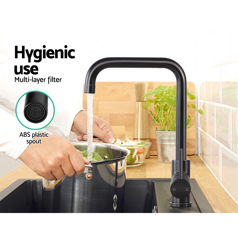 Cefito Mixer Kitchen Faucet Tap Swivel Spout WELS Black