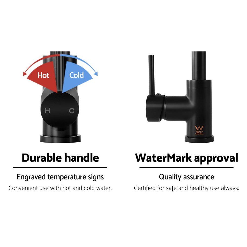 Cefito Mixer Kitchen Faucet Tap Swivel Spout WELS Black