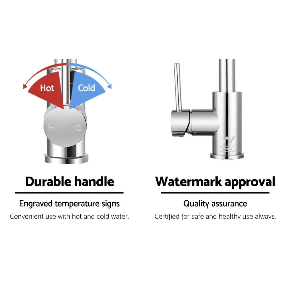 Cefito Mixer Kitchen Faucet Tap Swivel Spout WELS Silver