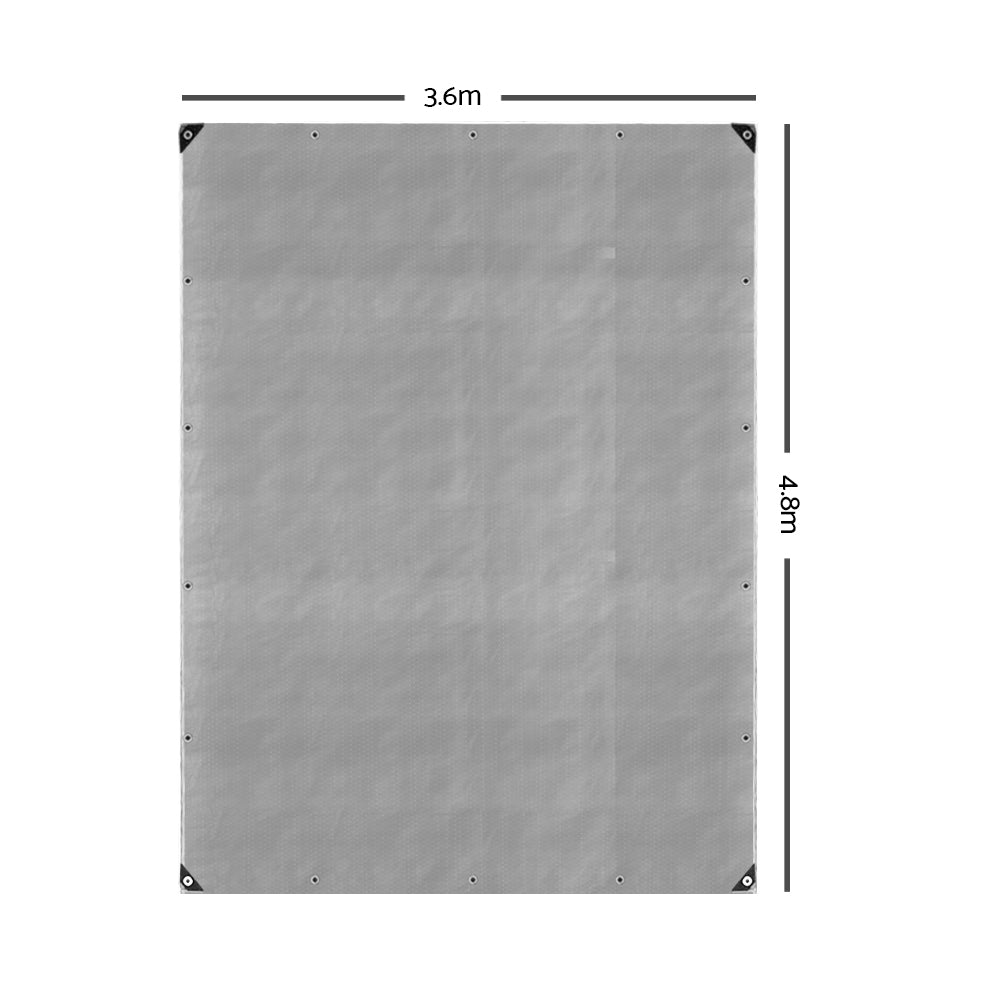 Instahut 3.6x4.8m Tarp Camping Tarps Poly Tarpaulin Heavy Duty Cover 180gsm Silver