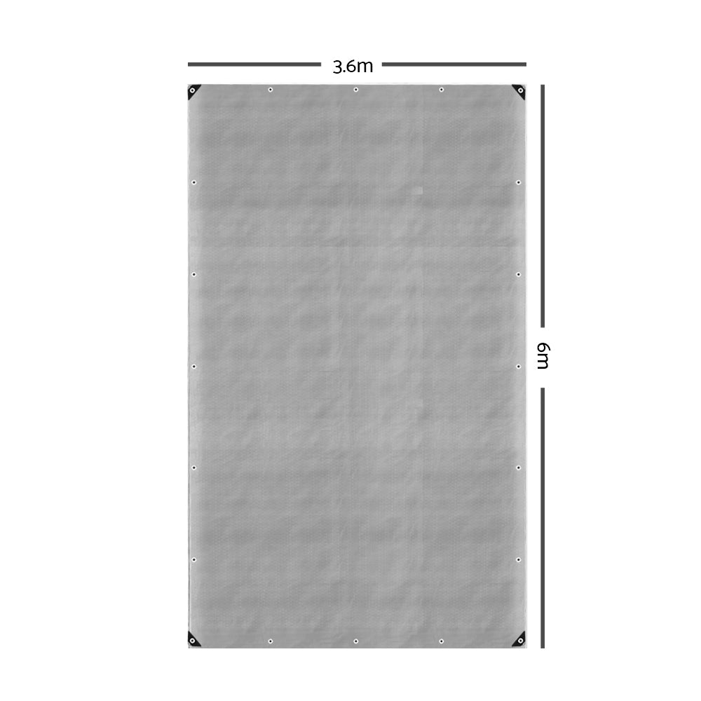 Instahut Tarpaulin Tarp 3.6x6m Tarp Camping Tarps Poly Heavy Duty Cover 180gsm