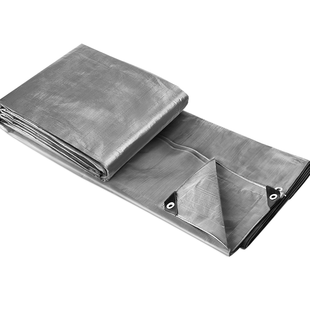 Instahut Tarpaulin Tarp 3.6x6m Tarp Camping Tarps Poly Heavy Duty Cover 180gsm